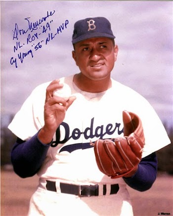 DON NEWCOMBE AUTOGRAPH BASEBALL DODGERS 1949 ROY 