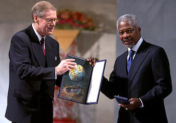 Kofi Annan Receives The Nobel Peace Prize African American Registry