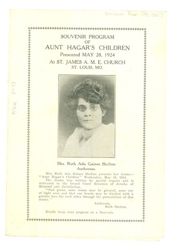 Ruth G. Sheldon, Playwright born - African American Registry